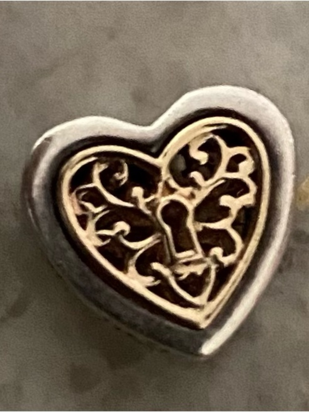 Lock-Shaped Filigree Heart Charm